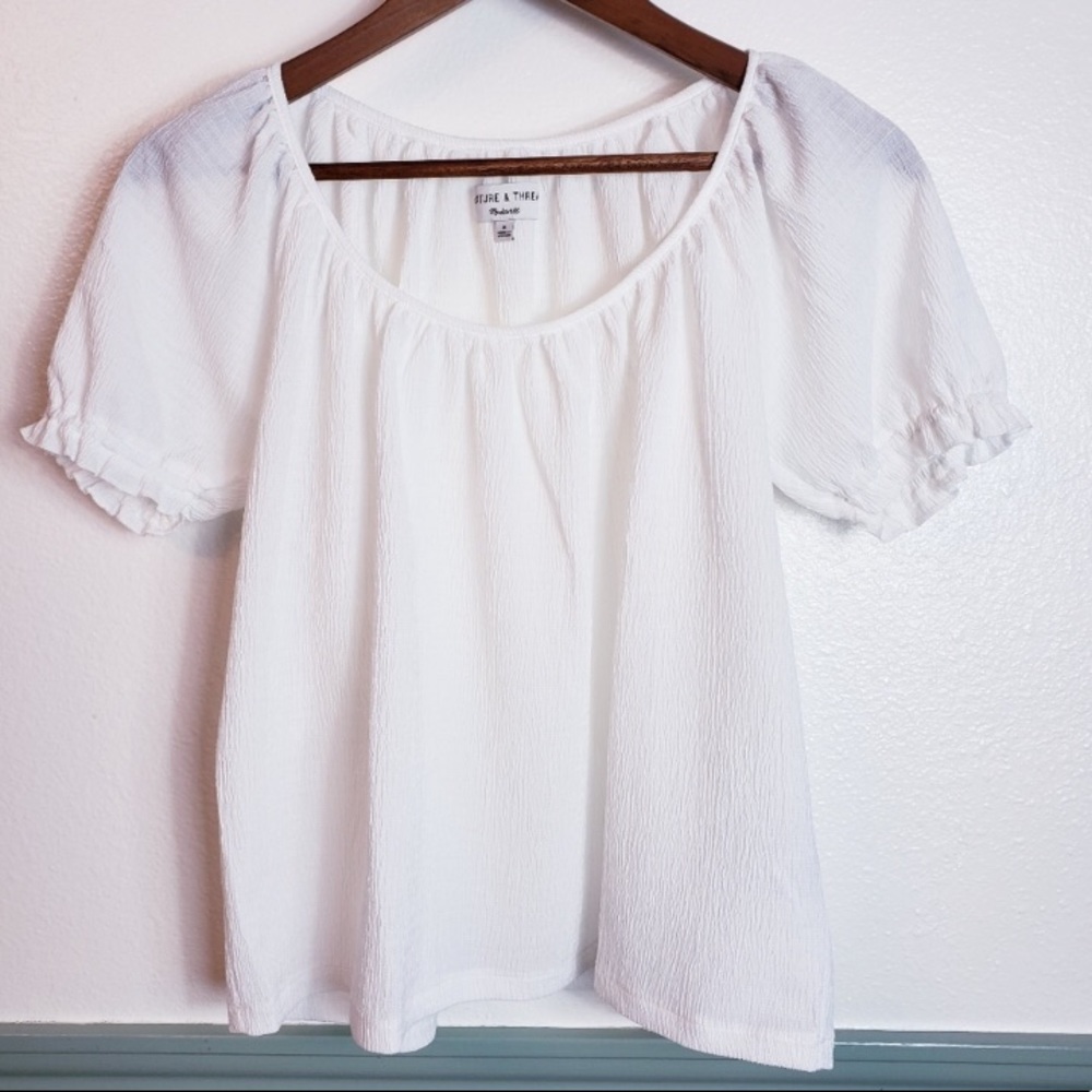 Madewell Impeccable White Top Gorgeous Texture Sz